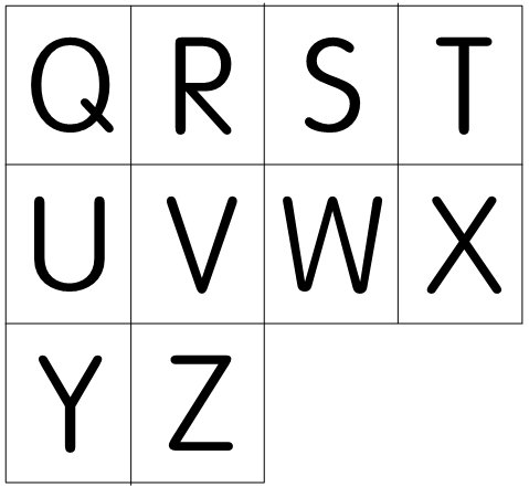 uppercase q to z