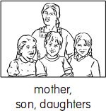 mother, son, daughters