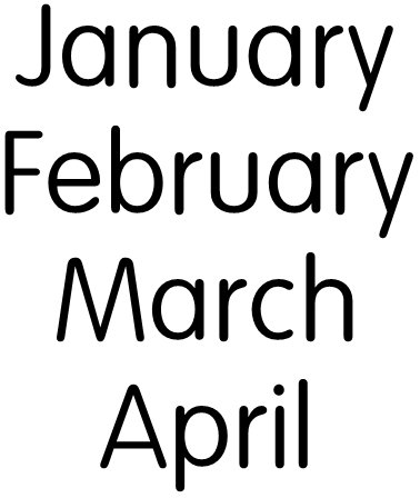 months of the year