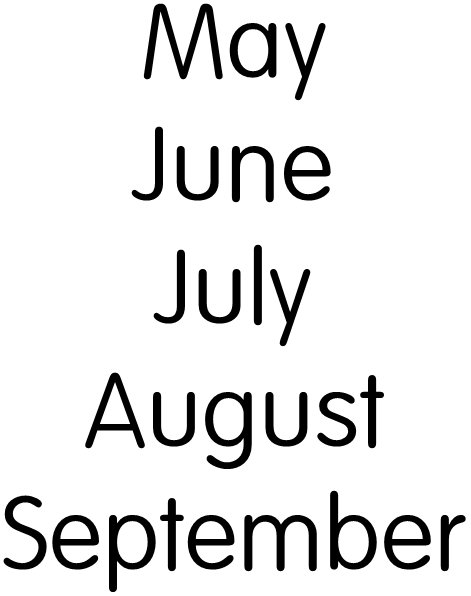 months of the year