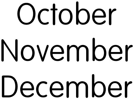 months of the year