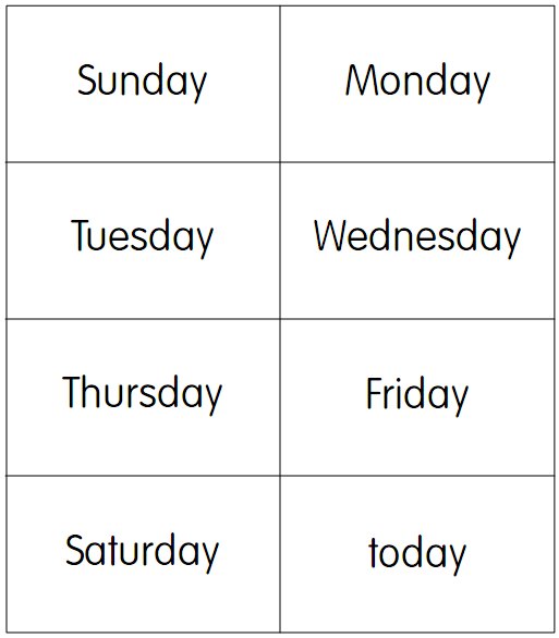 days of the week