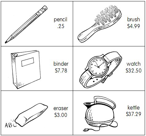 word and price exercise