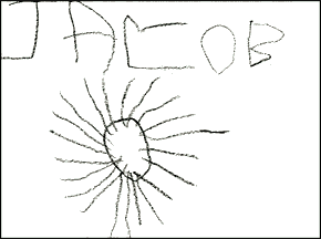 graphic - child's drawing of the sun