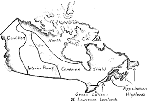 black and white physical map of canada