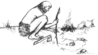 graphic - drawing of an early caveman