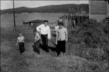 photo  of a man and three boys 