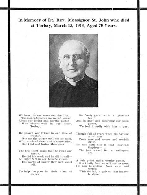 photo of a poem and picture of Rt. Rev Monsignor St. John