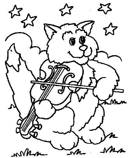 a cat playing a fiddle