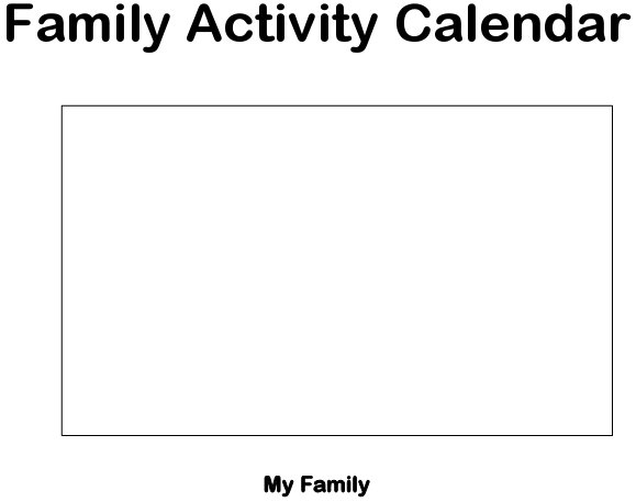 family activity calendar, my family