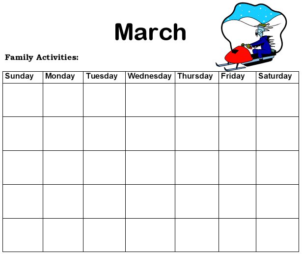 march is for snow activities