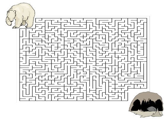 get the polar through the maze to its den