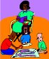 kids playing a board game