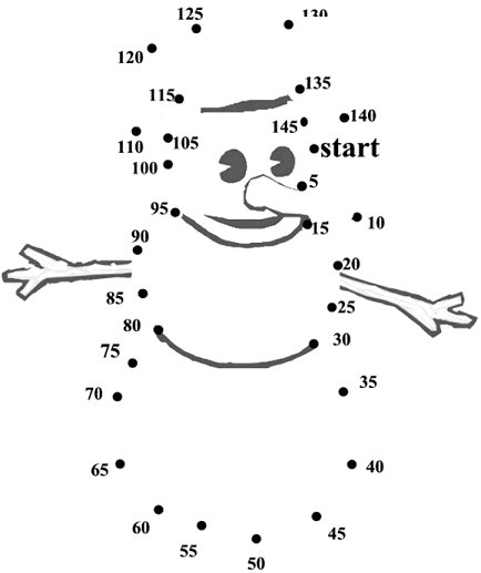 connect the dots to make the snowman