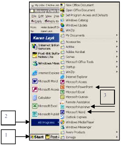 graphic - copy of a computer start menu