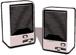 graphic - drawing of two speakers