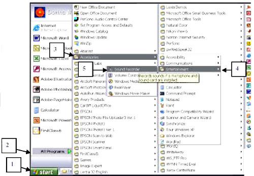 graphic - copy of a Windows Start menu