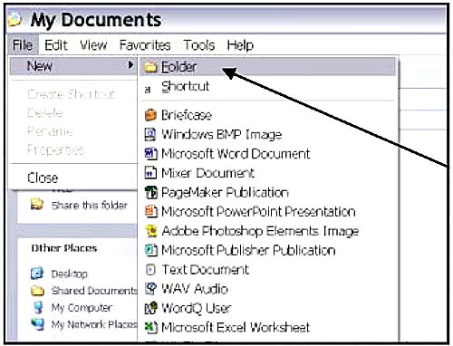 graphic - copy of a Windows menu