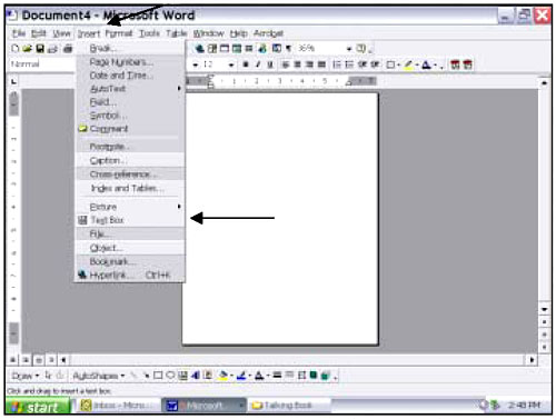 graphic - copy of a Microsoft Word menu