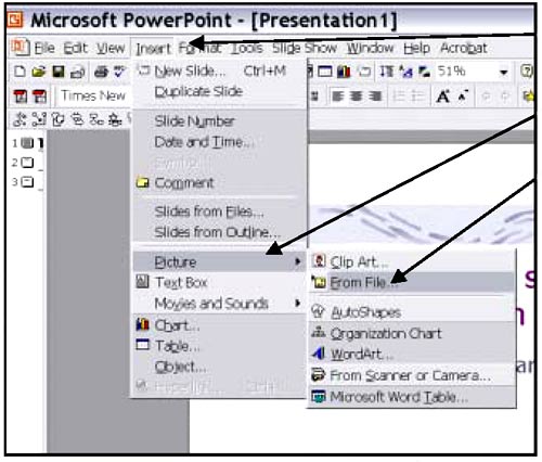 graphic - copy of a Microsoft PowerPoint menu