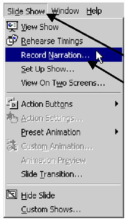 graphic - copy of a Microsoft PowerPoint menu