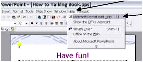 graphic - copy of a PowerPoint menu