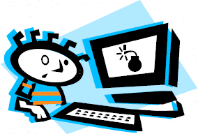 graphic of a little boy sitting at a computer