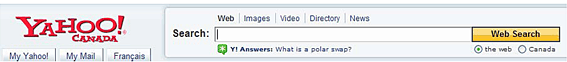 Yahoo search bar