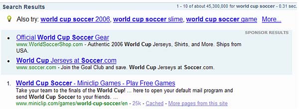 search results for World Cup Soccer