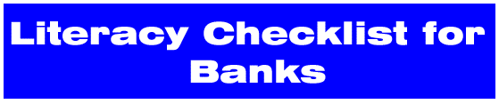 LITERACY CHECKLIST FOR BANKS