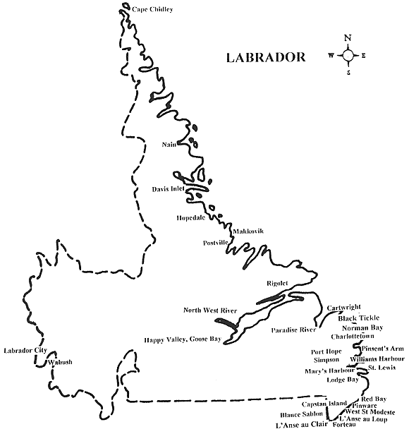 graphic of a map of Labrador