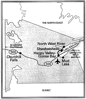 graphic of a map of Central Labrador