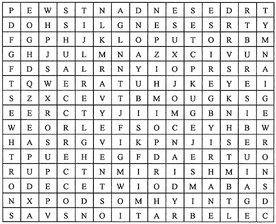 graphic of a word search puzzle