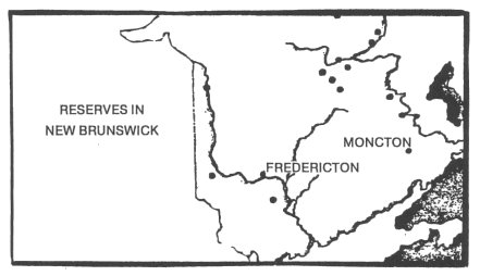 Location of reserves in New Brunswick