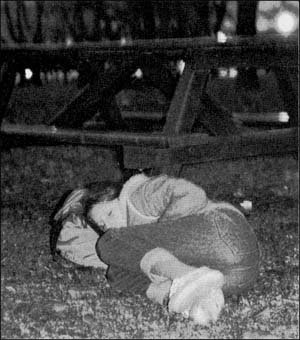 Girl sleeping on the grass