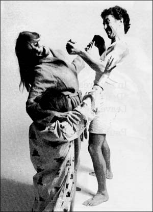 Mother trying to help her daughter