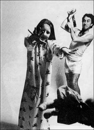 Girl being beaten by father