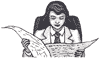 clipart graphic - person reading a newspaper