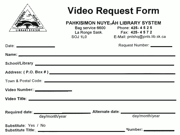 graphic: Video Request Form.