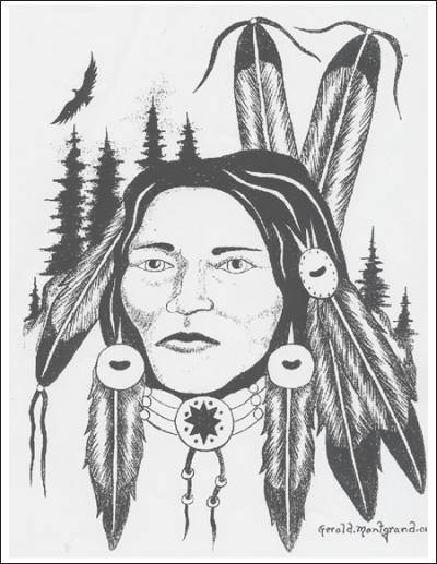 graphic: A drawing of a native woman.