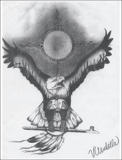 graphic: A drawing of an eagle.