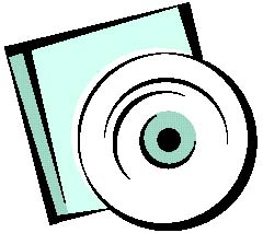 graphic - drawing of a CD and a package