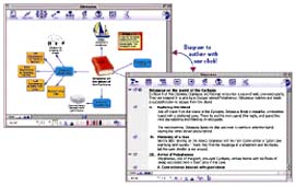 graphic - two views of computer screens