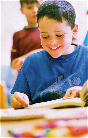 little boy reading