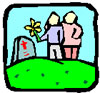 people at grave