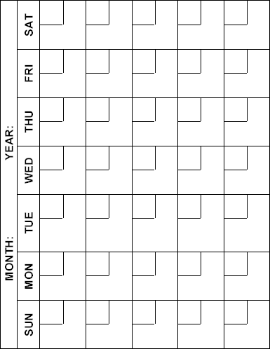 Calendar worksheet