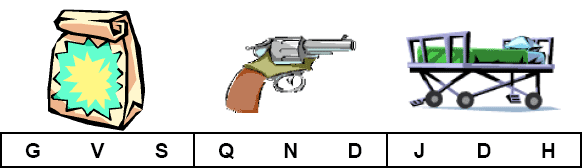 Learner has to circle the ending consonant of the words bag, gun and bed.