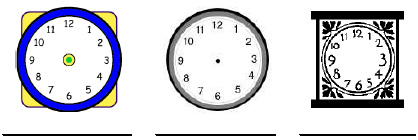 Three clock faces