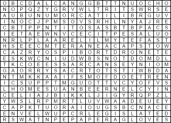 Word Search grid