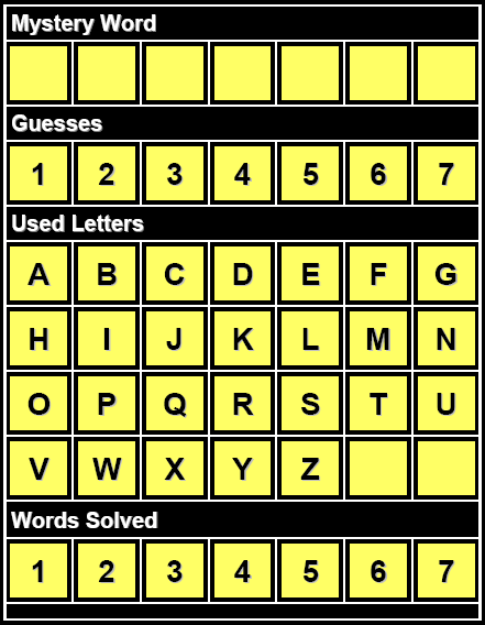 Blank overhead hangman worksheet